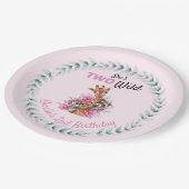 彼女は2ワイルドサファリキリンフローラ誕生日 ペーパープレート (アングル)