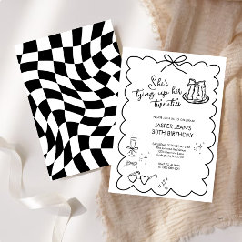 彼女は20代の弓を結んでいる30歳の誕生日 招待状