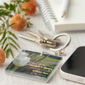 彼女は31:25白いチューリップを着ている キーホルダー (正面右)