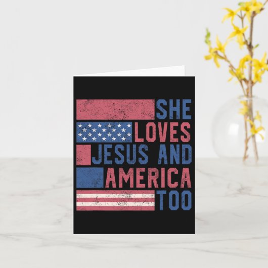 彼女は7月のパトリオの4番目にイエスとアメリカを愛している カード (黄色い花)