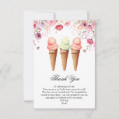 彼女は アイスクリームを手に入れた  ブライダルシャワー サンキューカード (正面)