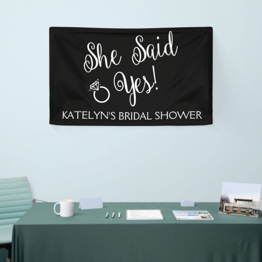 彼女は、ブライダルシャワーの旗賛成しました 横断幕 (トレードショー)