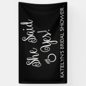 彼女は、ブライダルシャワーの旗賛成しました 横断幕 (縦)