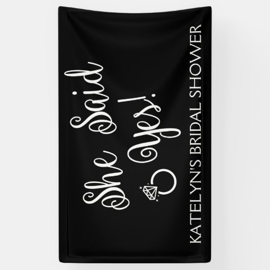 彼女は、ブライダルシャワーの旗賛成しました 横断幕 (縦)