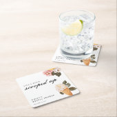 彼女は ブライダルシャワーをすっかり楽しんだ スクエアペーパーコースター (インサイチュ)