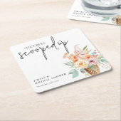 彼女は ブライダルシャワーをすっかり楽しんだ スクエアペーパーコースター (アングル)