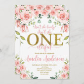 彼女は、リトルOnederfulの恋しく思誕生日美しくない 招待状 (正面/裏面)