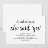 彼女は、婚約パーティの招待賛成しました 招待状 (正面/裏面)