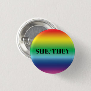 彼女は、彼らはLgbtのレインボーカラーをLgbtのプライドを発音 缶バッジ