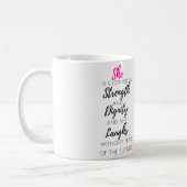 彼女は-諺の31:25着ます マグカップ (左)