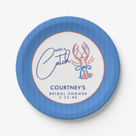 彼女は Coastal Lobster の魅力的な花嫁のシャワー ペーパープレート