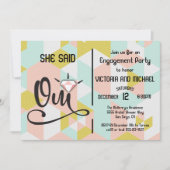 彼女は「Oui」って言った 現代の婚約パーティ 招待状 (正面)