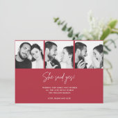 彼女は、Yesシンプルのクリスマスフォト婚約 シーズンカード (スタンド正面)