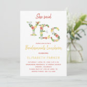 彼女は、YESフローラスクリプトの花嫁介添人の昼食会を述べた 招待状 (スタンド正面)