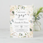 彼女は、yesボホアイボリーバラ婚約 招待状 (スタンド正面)