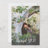 彼女は、Yes婚約パーティ招待状 |写真の追加 招待状 (裏面)