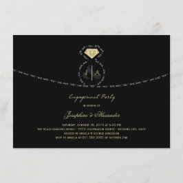 彼女は、Yes文字リングや輪モノグラム婚約パーティ 招待状