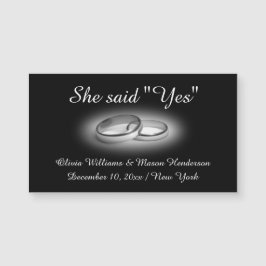 彼女は「Yes」と言った日付磁石を黒で保存