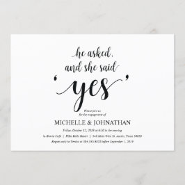 彼女は、yes、婚約パーティ招待状 招待状