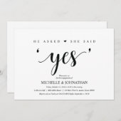 彼女は、yes、婚約パーティ招待状 招待状 (正面/裏面)