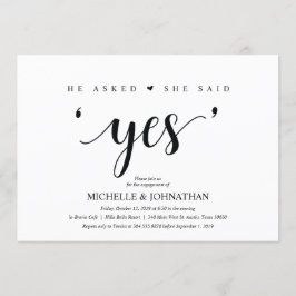 彼女は、yes、婚約パーティ招待状 招待状