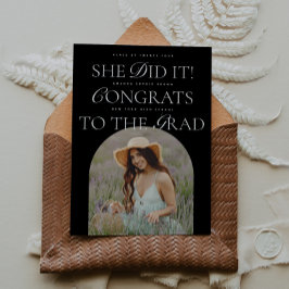 彼女はB&Wアーチハイブリッドフォント卒業モダン 招待状