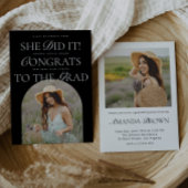 彼女はB&Wアーチハイブリッドフォント卒業モダン 招待状