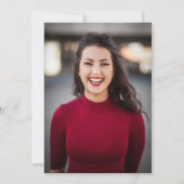 彼女はBurgundy写真卒業を行った 招待状 (裏面)