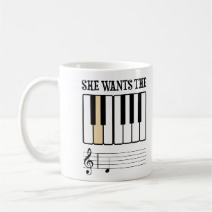彼女はDのピアノ音楽がほしいと思います コーヒーマグカップ