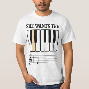彼女はDのピアノ音楽がほしいと思います Tシャツ