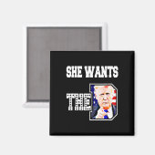 彼女はDドナルドトランプ2024を望んでいる マグネット (正面/裏面)