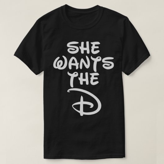 彼女はD白のクラシックTシャツが欲しい Tシャツ (デザイン正面)