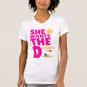 彼女はD (ビタミン)の女性タンクトップがほしいと思います Tシャツ