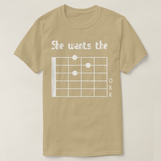 彼女はD ChordFunny Music Guitar Player 285を望んでいる Tシャツ (デザイン正面)
