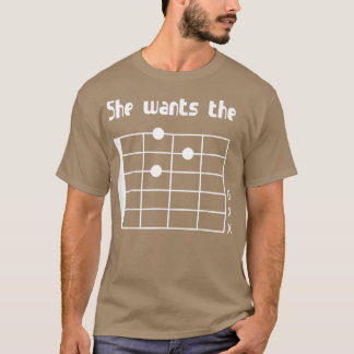 彼女はD ChordFunny Music Guitar Player 285を望んでいる Tシャツ
