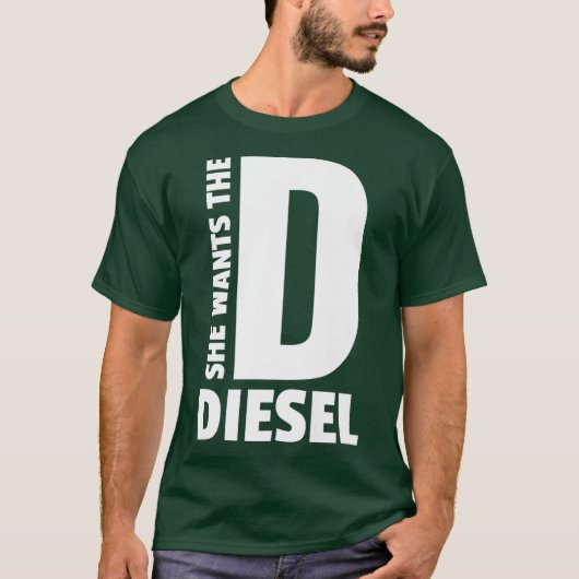 彼女はD Funny Diesel Loverトラックの石炭が欲しい Tシャツ (正面)