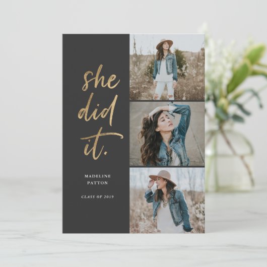 彼女はIt金ゴールドと黒の卒業発表をした 招待状 (スタンド正面)