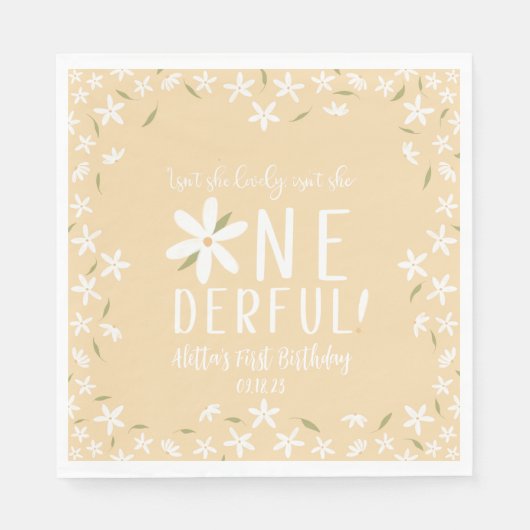 彼女はonederfulデイジーボホカスタムナプキンスではない スタンダードランチョンナプキン (正面)