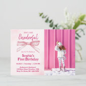 彼女はOneDerfulピンクボウ女の子1st誕生日ではない 招待状 (スタンド正面)