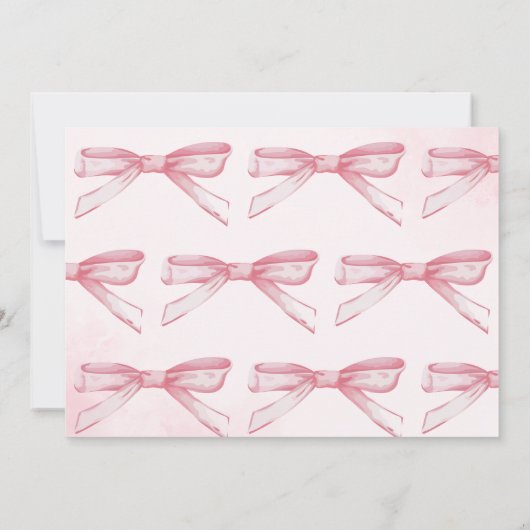 彼女はOneDerfulピンクボウ女の子1st誕生日ではない 招待状 (裏面)