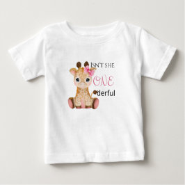 彼女はOnederful赤ちゃん女の子の誕生日のシャツ ベビーTシャツ
