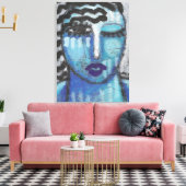 彼女はOSBで非常に冷たい抽象芸術アクリルポートレート キャンバスプリント (インサイチュ (リビング))
