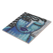 彼女はOSBで非常に冷たい抽象芸術アクリルポートレート タイル (側面)