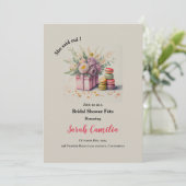 彼女はOui Macaron フランスのブライダルシャワーFeteと述べた 招待状 (スタンド正面)