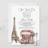 彼女はOui Parisカフェフランスのブライダルシャワーと述べた 招待状 (正面)