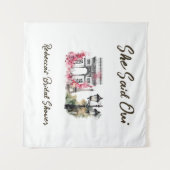 彼女はOui ParisブライダルシャワーParisian Brunchと述べた タペストリー (正面(横))