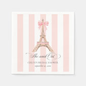 彼女はOui Paris Bowエッフェルタワーブライダルシャワーと述べた スタンダードカクテルナプキン (正面)