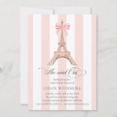 彼女はOui Paris BowエッフェルタワーQRCODE詳細を述べた 招待状 (正面)