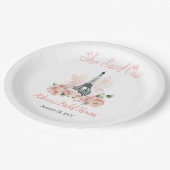 彼女はOui Parisian Pinkフローラブライダルシャワーを述べた ペーパープレート (アングル)