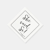 彼女はSiと言った！パリイタリアンテーマブライダルシャワー スタンダードカクテルナプキン (角)